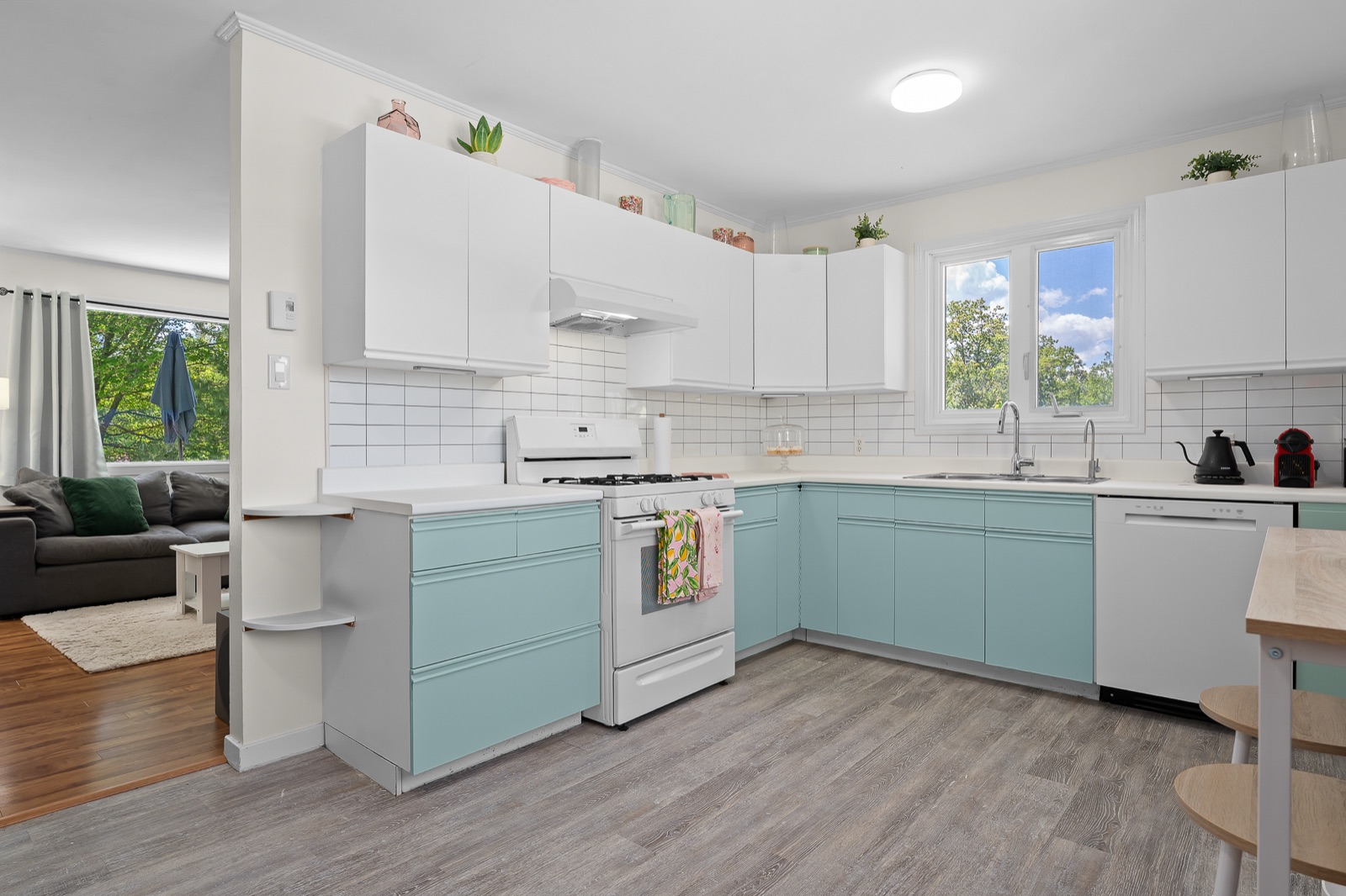 Kitchen open to the living room
